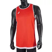Asics Apparels [2063A255-600] 男 籃球背心 訓練 運動 吸濕 快乾 輕量 舒適 雙面 紅 2XL 紅