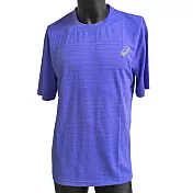 Asics T-Shirts [K11615-48] 男女 短袖 T恤 運動 排汗 吸濕 快乾 柔軟 舒適 台灣製 紫 XS 紫/銀