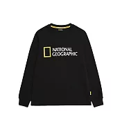 National Geographic 中性 FINUS BIG LOGO 長袖上衣 炭黑 105 炭黑