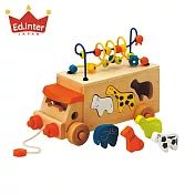 日本《Ed-Inter》木玩系列 -- 動物巴士手拉車  ☆