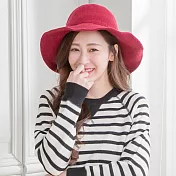 【Wonderland】日系蝴蝶結羊毛混紡針織帽 FREE 紅色