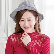 【Wonderland】時尚西瓜紋羊毛針織漁夫帽 FREE 灰色