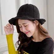 【Wonderland】時尚西瓜紋羊毛針織漁夫帽 FREE 黑色