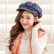 【Wonderland】復古百搭條紋帽 FREE 藍色