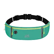 【EZlife】多功能運動跑步夜光安全腰包 藍綠色