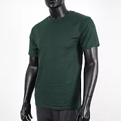 Champion [T425-33C] 男 短袖上衣 T恤 美規 高磅數 純棉 舒適 休閒 圓領 純色 穿搭 森林綠 XL 綠