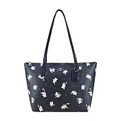 COACH 立體馬車雪人印花托特包- 午夜藍