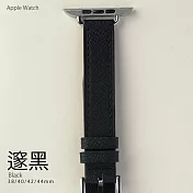 細款質感手工風真皮錶帶 Apple watch通用錶帶 42/44/45mm隧黑