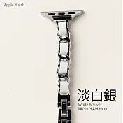 極細編織鏈不鏽鋼錶帶 Apple watch通用錶帶 38/40/41mm淡白銀
