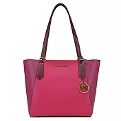 MICHAEL KORS 雙色拼接荔枝皮革托特包  紅/桃