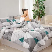 【DUYAN 竹漾】舒柔棉雙人床包羽絲絨被四件組 / 綠稜縱谷