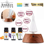 【 ANDZEN安得仁 】擴香儀AZ-9001+精油10ml x 3瓶 香氛 負離子 定時 玻璃