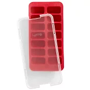 《LEKUE》14格附蓋金磚製冰盒(胭紅) | 冰塊盒 冰塊模 冰模 冰格