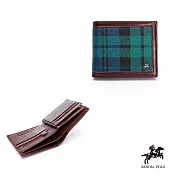 DF BAGSCHOOL - SANDIA POLO系列經典格紋多功能牛皮零錢拉鍊袋短夾 主圖款