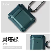 鎧甲軍規風保護殼 AirPods保護殼 貝塔綠