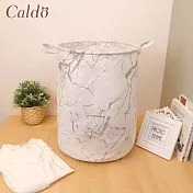 【Caldo卡朵生活】石紋圓筒衣物摺疊收納籃 白色