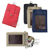 可對開帶扣內外多層次證件套 證件夾 零錢包(附加寬掛繩)_ 蔚藍