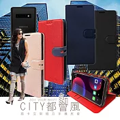 CITY都會風 三星 Samsung Galaxy S10 插卡立架磁力手機皮套 有吊飾孔 玫瑰金
