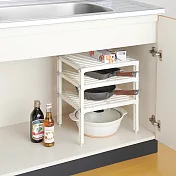 【Belca】日本製可調高度三層廚房收納架(兩色任選/鍋具收納/衛浴收納架) 杏白色
