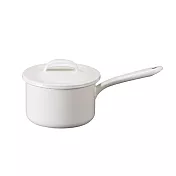 原廠正品【日本月兔印】日製單柄片手琺瑯湯鍋(附蓋)-12cm- 典雅白