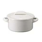 原廠正品【日本月兔印】日製雙耳琺瑯湯鍋(附蓋)-19cm- 典雅白