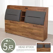 Homelike 喜家居雙人5尺附插座床頭箱(2168)
