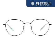 【大學眼鏡_配到好980】韓版簡約流行黑光學眼鏡 HY66074C3 黑