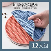 CS22 橡膠防滑防燙蜂窩隔熱墊(大+小12入組 顏色隨機) 大*6+小*6
