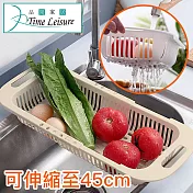 Time Leisure 廚房水槽可伸縮洗菜/洗水果/餐具瀝水收納架(米)