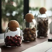 【Caldo卡朵生活】圓球軟木塞耐熱玻璃儲物罐-三入組