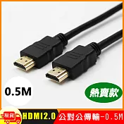 HDMI 2.0 標準4K專用鍍金影音傳輸連接線(公對公)-0.5米