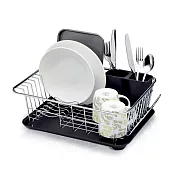 《KitchenCraft》集水盤+餐具碗盤瀝水架 | 餐具 碗盤收納架 流理臺架 - 黑