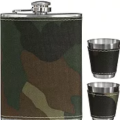 《Premier》酒杯2入+隨行酒壺 | 隨身酒瓶 攜帶酒壺 - 迷彩235ml