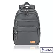 【OMNIA】輕旅行大容量收納款筆電後背包(鐵灰)