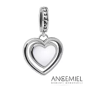 Angemiel安婕米 925純銀珠飾 心相印 吊飾 (白)