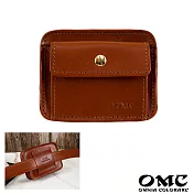 【OMC】義大利植鞣革口袋款迷你牛皮腰掛包- 棕色