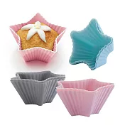 《ibili》三色矽膠瑪芬烤杯6入 | 點心烤模 - 星7cm