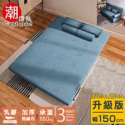 【C’est Chic】Times小時代(乳膠升級版)沙發床-幅150-土耳其藍