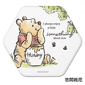 迪士尼Disney 小熊維尼造型珪藻土吸水餐墊 地墊 隔熱墊 悠閒維尼-六角形