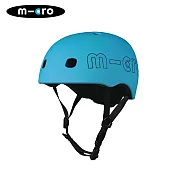 【Micro 滑板車】Helmet 消光海洋藍安全帽 LED 版本 - M