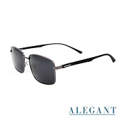 【ALEGANT】經典稜巖黑寶麗來偏光太陽眼鏡/UV400墨鏡