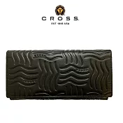 【CROSS】台灣總經銷 限量1折 頂級小牛皮雙扣長夾 第一夫人系列 全新專櫃展示品 (黑色 贈禮盒提袋)