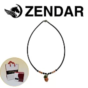 【ZENDAR】頂級天然深水珊瑚玫瑰花碧玉黑瑪瑙黑膠項鍊(17045)