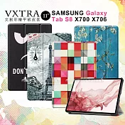 VXTRA 三星 Samsung Galaxy Tab S8 文創彩繪 隱形磁力皮套 平板保護套 X700 X706 個性小黑