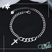 【伊飾童話】冷淡十字架*中性極簡粗細麻花手鍊