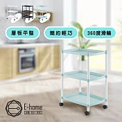 E-home Lightart輕量化三層長方收納置物推車-三色可選 黑色