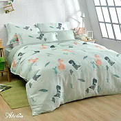英國Abelia《恐龍探險》雙人天絲木漿四件式兩用被床包組