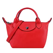 LONGCHAMP LE PLIAGE CUIR系列小羊皮兩用水餃包(迷你) 口紅