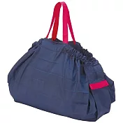 日本Shupatto秒收納環保購物袋 時尚購物包S-419(一拉即收捲折疊;大容量/耐重15kg)※紅點設計獎和德國IF設計獎※ 深藍