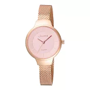 LICORNE 優閒午後氣質米蘭腕錶-玫瑰金